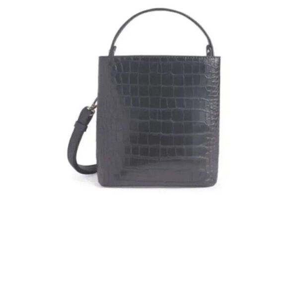 AOTA Elena Crossbody Bucket Bag Black Vegan Croc Rachael Zoe Fall Curation - Picture 3 of 15